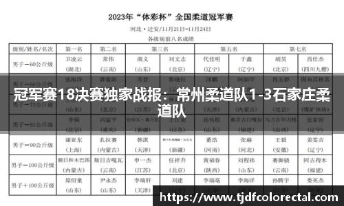 冠军赛18决赛独家战报：常州柔道队1-3石家庄柔道队
