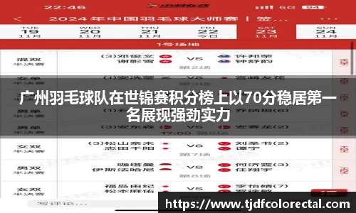 广州羽毛球队在世锦赛积分榜上以70分稳居第一名展现强劲实力